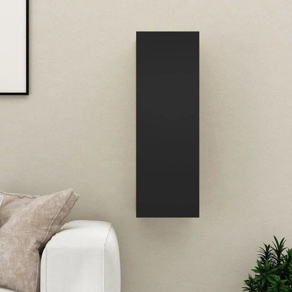 Fekete szerelt fa TV-szekrény 30,5 x 30 x 90 cm