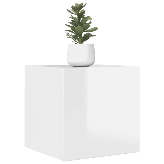 2 db magasfényű fehér falra szerelhető TV-szekrény 30,5x30x30cm