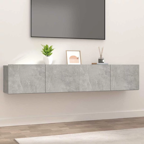 2 db betonszürke szerelt fa TV-szekrény 80 x 30 x 30 cm