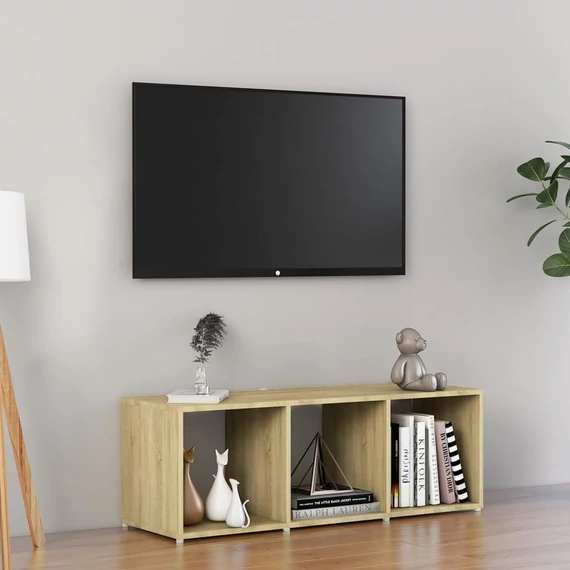 Sonoma tölgy színű szerelt fa TV-szekrény 107 x 35 x 37 cm