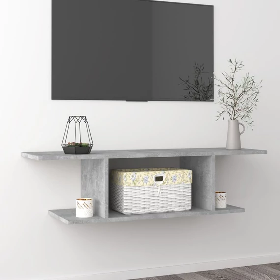 Betonszürke falra szerelhető TV-szekrény 103 x 30 x 26,5 cm