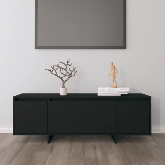 Fekete szerelt fa fali TV-szekrény 120x30x40,5 cm