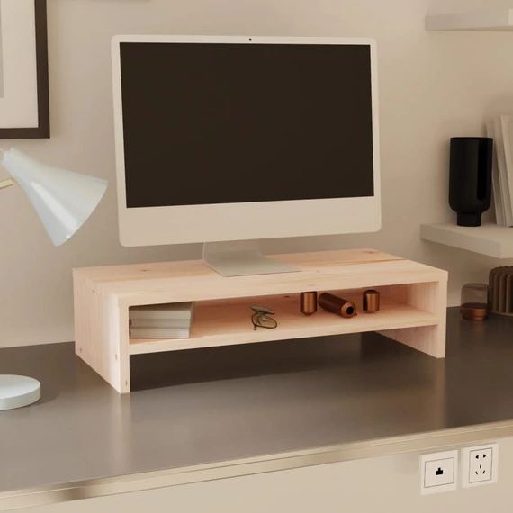 Tömör fenyőfa monitorállvány 50 x 24 x 13 cm