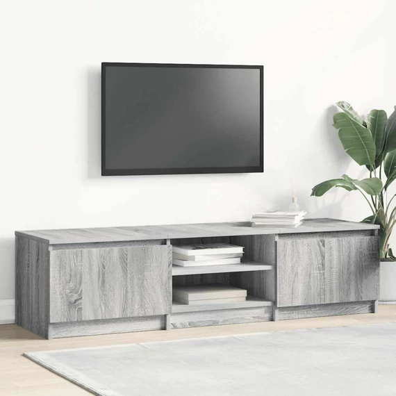 Szürke sonoma színű szerelt fa TV-szekrény 140 x 40 x 35,5 cm