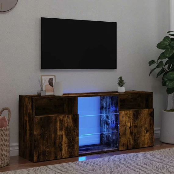 Füstös tölgy színű LED-es TV-szekrény 120 x 30 x 50 cm