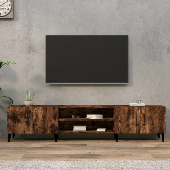 Füstös tölgy színű szerelt fa TV-szekrény 180x31,5x40 cm