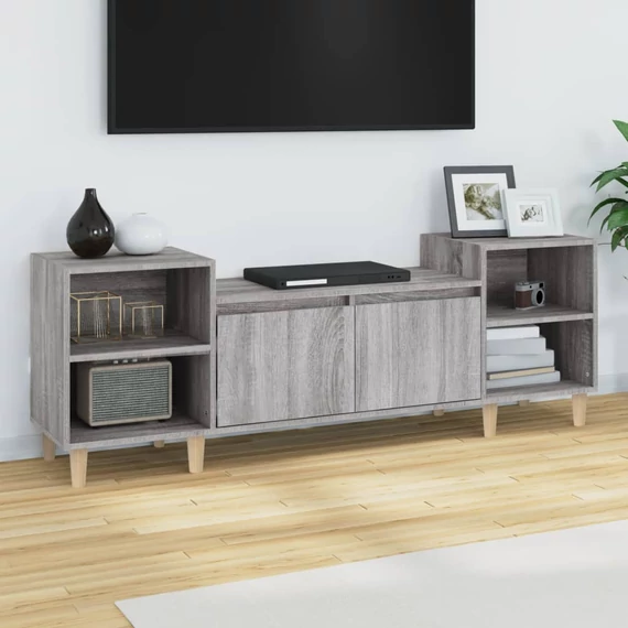 Szürke sonoma színű szerelt fa TV-szekrény 160x35x55 cm