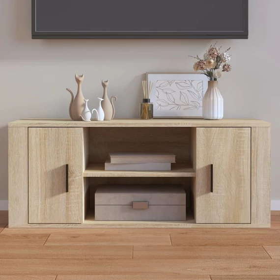 Sonoma tölgyszínű szerelt fa TV-szekrény 100 x 35 x 40 cm