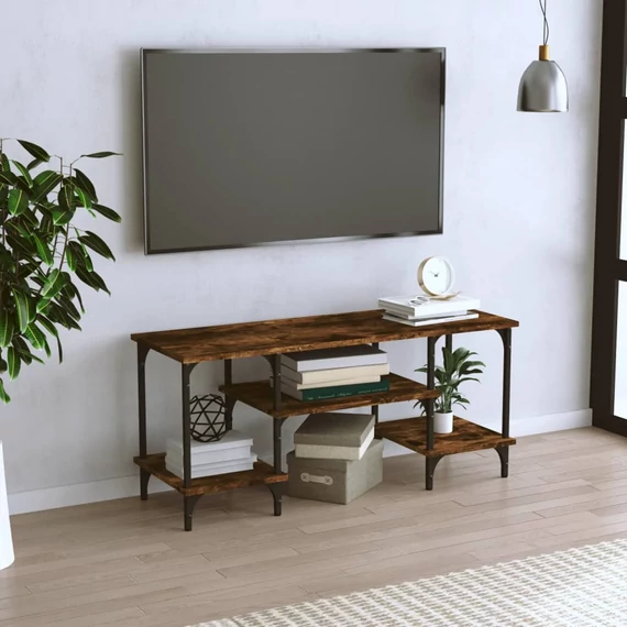 Füstös tölgy színű szerelt fa TV-szekrény 102 x 35 x 45,5 cm