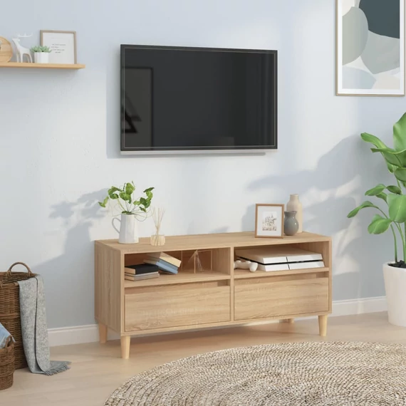 Sonoma tölgyszínű szerelt fa TV-szekrény 100x34,5x44,5 cm