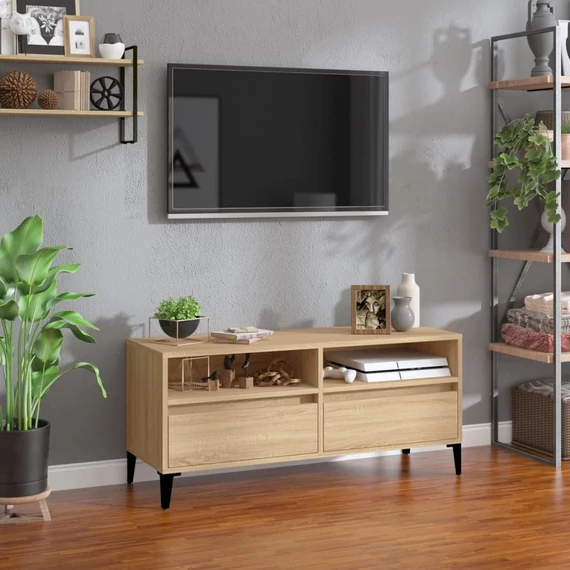 Sonoma tölgyszínű szerelt fa TV-szekrény 100x34,5x44,5 cm