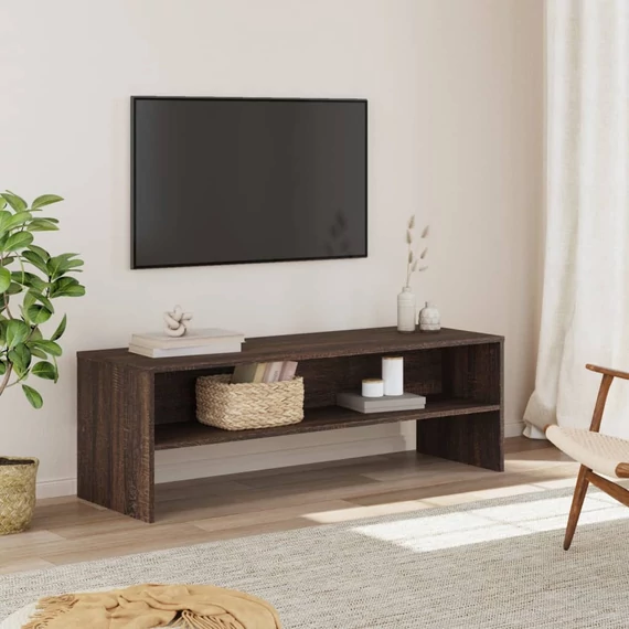 Barna tölgy színű szerelt fa TV-szekrény 120 x 40 x 40 cm