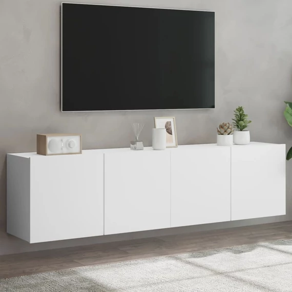 2 db fehér falra szerelhető TV-szekrény 80 x 30 x 41 cm
