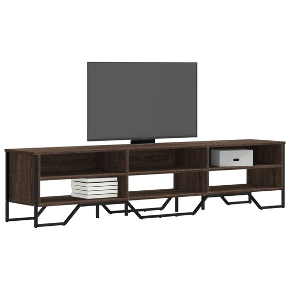 Barna tölgyszínű szerelt fa TV-szekrény 180 x 34 x 41 cm