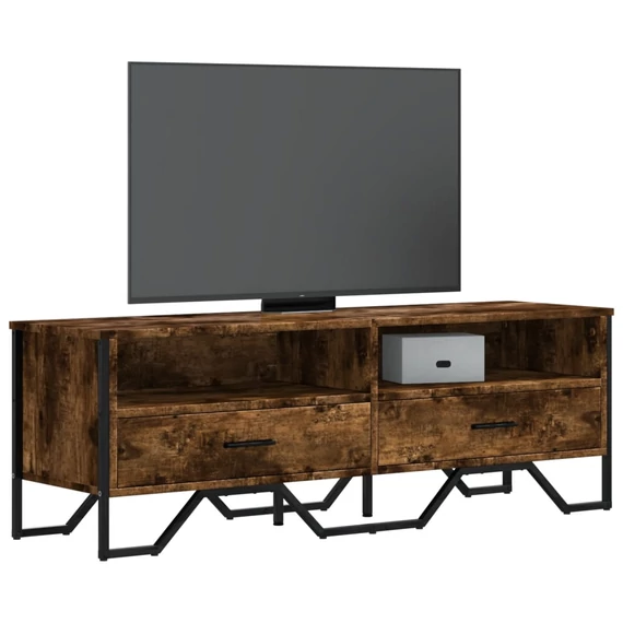 Füstös tölgy színű szerelt fa TV-szekrény 122 x 34 x 41 cm