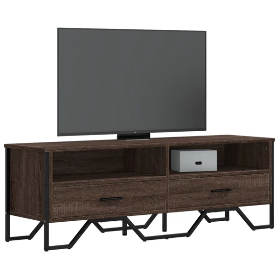 Barna tölgy színű szerelt fa TV-szekrény 122 x 34 x 41 cm