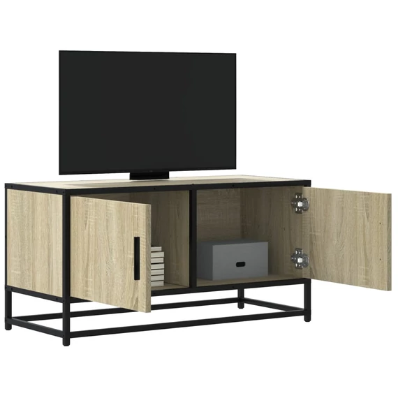 Sonoma tölgyszínű szerelt fa és fém TV-szekrény 80x34,5x40 cm