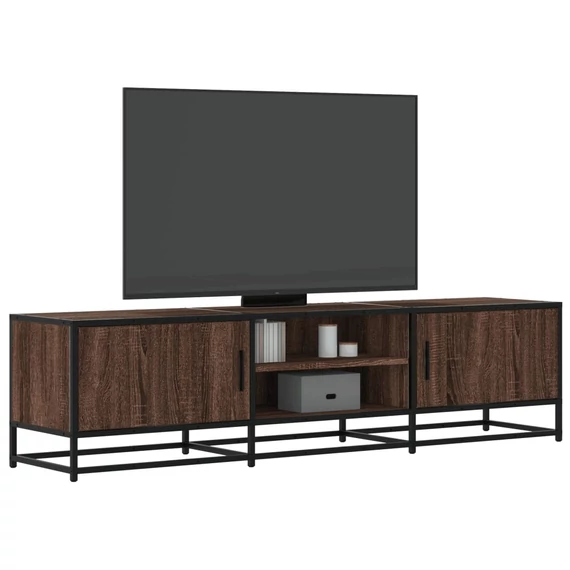 Barna tölgy színű szerelt fa és fém TV-szekrény 160x35x41 cm