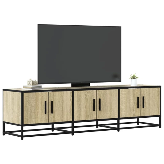 Sonoma tölgy színű szerelt fa és fém TV-szekrény 150x35x41 cm