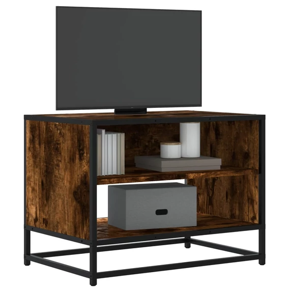 Füstös tölgy színű szerelt fa és fém TV-szekrény 61x40x46 cm