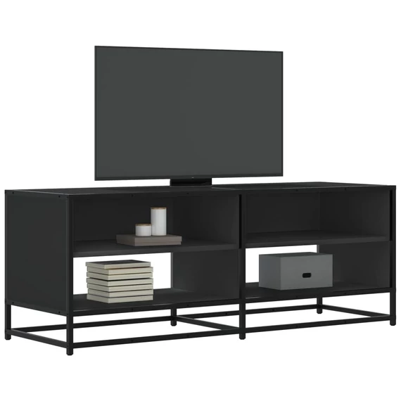 Fekete szerelt fa és fém TV-szekrény 120,5x40x46 cm