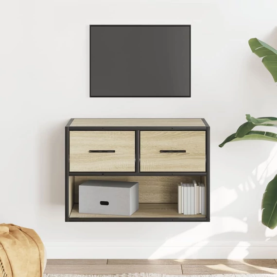 Sonoma tölgy színű szerelt fa és fém TV-szekrény 60x31x39,5 cm