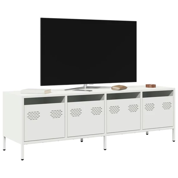 Fehér hidegen hengerelt acél TV-szekrény 135 x 39 x 43,5 cm