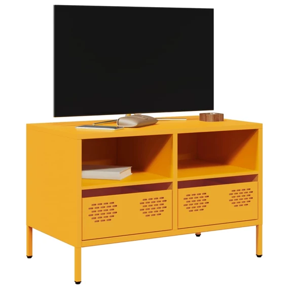 Mustársárga hidegen hengerelt acél TV-szekrény 68x39x43,5 cm
