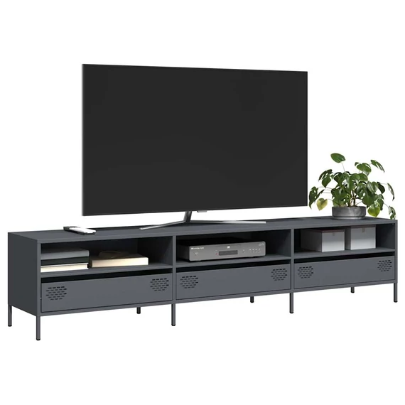 Antracitszürke hidegen hengerelt acél TV-szekrény 202x39x43,5cm