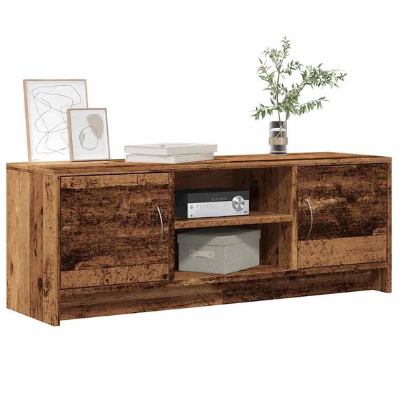 Antik fa színű szerelt fa TV-szekrény 102 x 30 x 37,5 cm