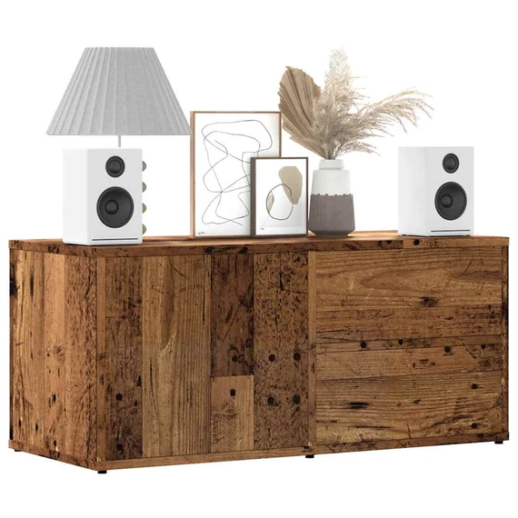 Antik fa színű szerelt fa TV-szekrény 80x34x35,5 cm