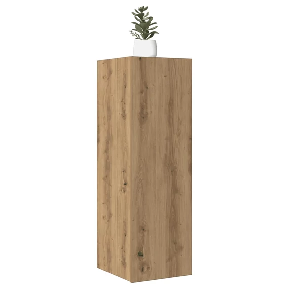 2 db kézműves tölgy színű szerelt fa TV-szekrény 30,5x30x90 cm