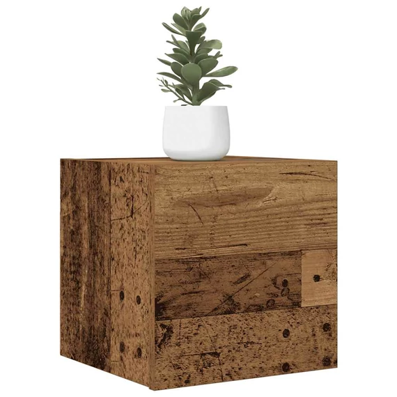 2 db antik fa színű falra szerelhető TV-szekrény 30,5x30x30 cm