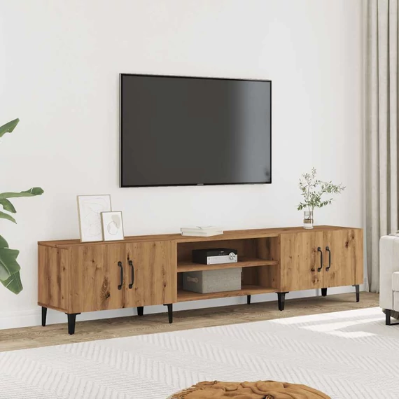 Kézműves tölgy színű szerelt fa TV-szekrény 180 x 31,5 x 40 cm