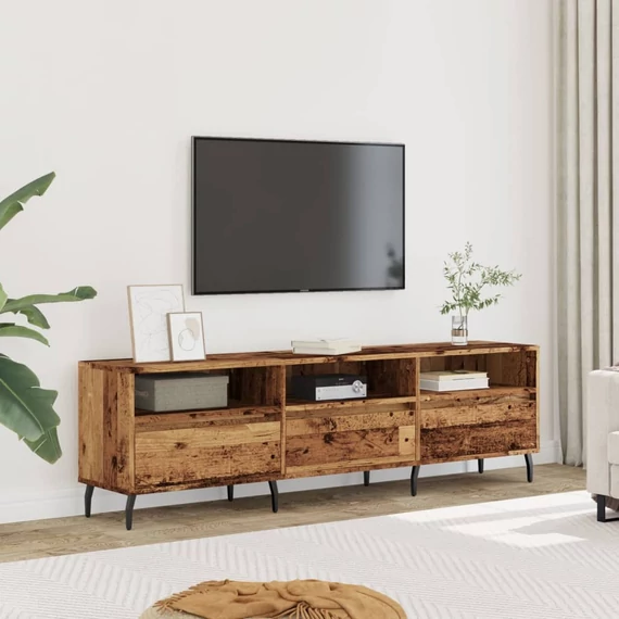 Antik fa színű szerelt fa TV-szekrény 150 x 30 x 44,5 cm