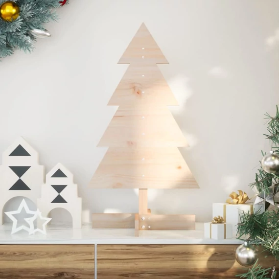 Tömör fenyőfa karácsonyfa-dekoráció 80 cm