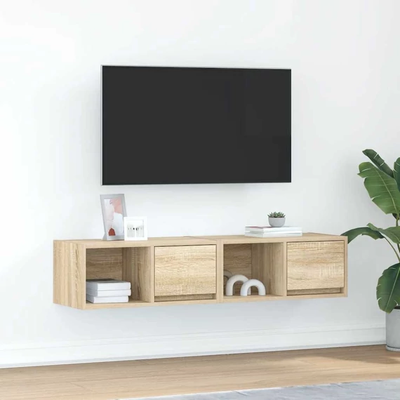 2 db sonoma tölgy színű szerelt fa TV-szekrény 60x31x25,5 cm