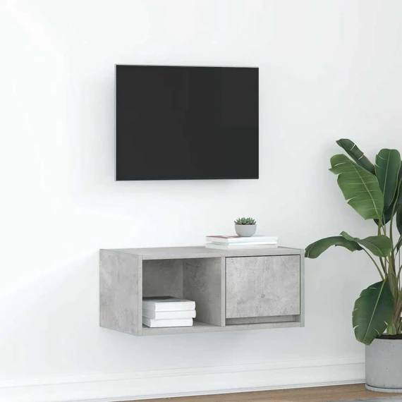 Betonszürke szerelt fa TV-szekrény 60x31x25,5 cm