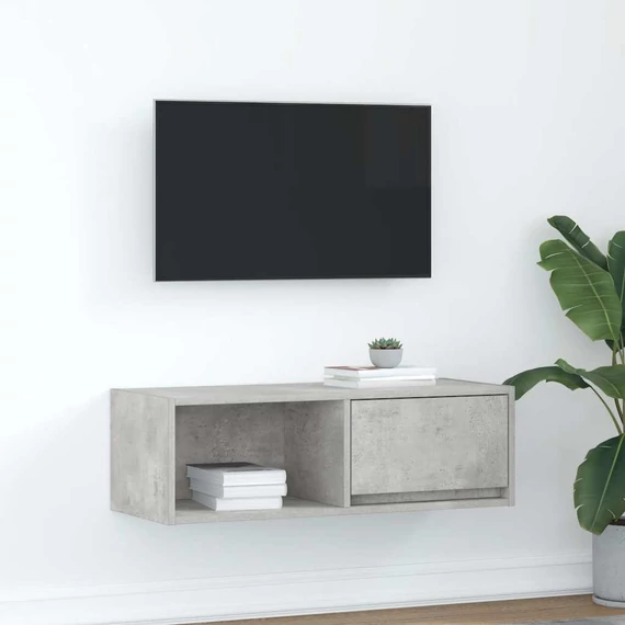 Betonszürke szerelt fa TV-szekrény 80x31x25,5 cm