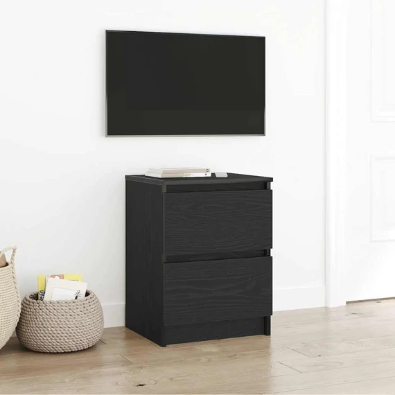 Fekete szerelt fa TV-szekrény 40x35x54 cm