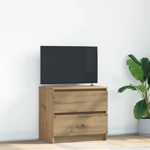 Kézműves tölgy színű szerelt fa TV-szekrény 60x35x54 cm