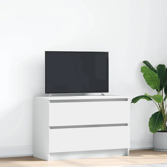 Fehér szerelt fa TV-szekrény 80x35x54 cm