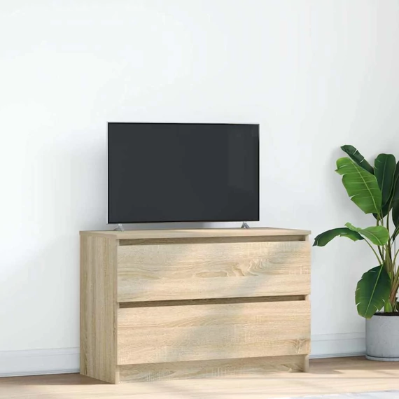 Sonoma tölgy színű szerelt fa TV-szekrény 80x35x54 cm