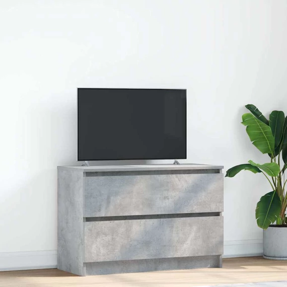 Betonszürke szerelt fa TV-szekrény 80x35x54 cm