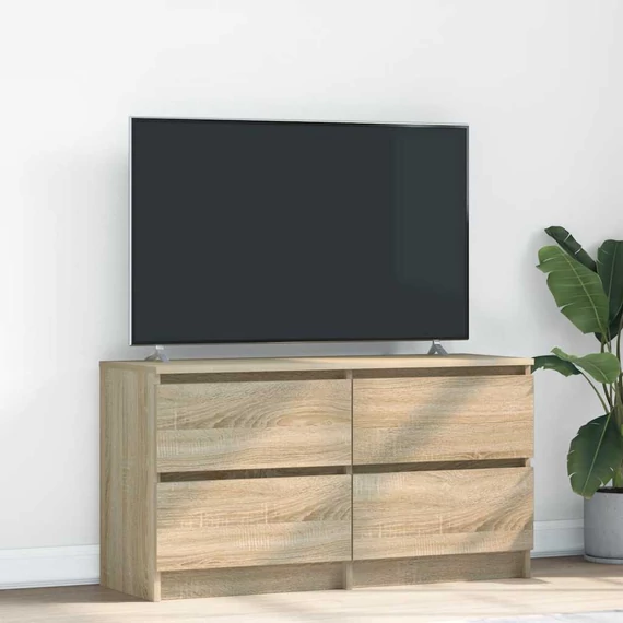 Sonoma tölgy színű szerelt fa TV-szekrény 100x35x54 cm