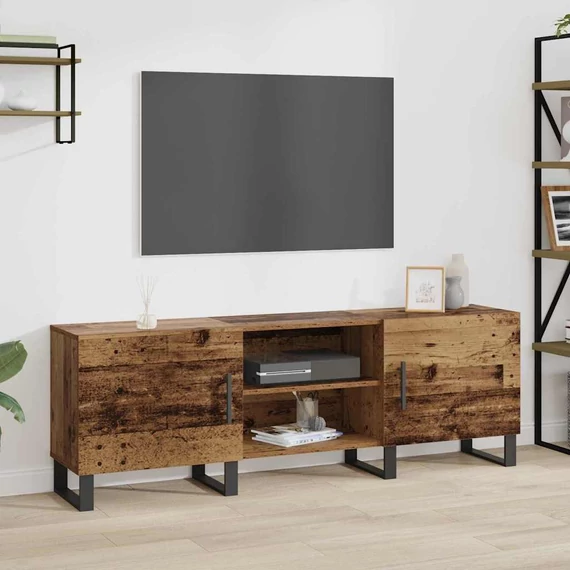 TV szekrény polcokkal tárolóval ajtóval 150 x 30 x 50 cm Faanyag