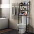 Kép 2/3 - Fürdőszobai polc wc fölé, többszintes, fekete