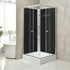 Kép 2/9 - Polo Black II 80x80 cm szögletes fekete hátfalas zuhanykabin zuhanytálcával