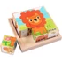 Kép 2/8 - Fakocka puzzle, állatos kirakó fajáték