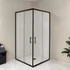 Kép 2/8 - Spirit Clear 90x90 cm szögletes zuhanykabin, zuhanytálca nélkül fekete